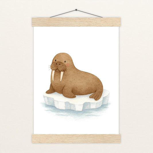 Wally das Walross Poster mit Leisten von tinylearner