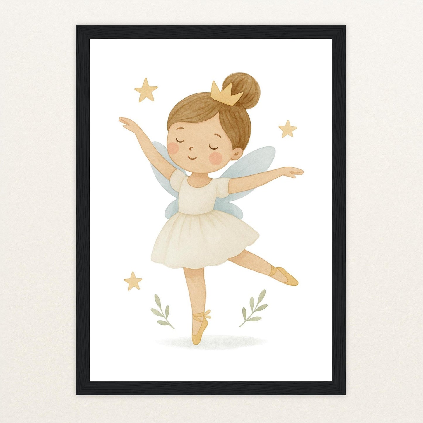 Fina die Fee - Motiv: "Ballett" Poster mit Holzrahmen von tinylearner