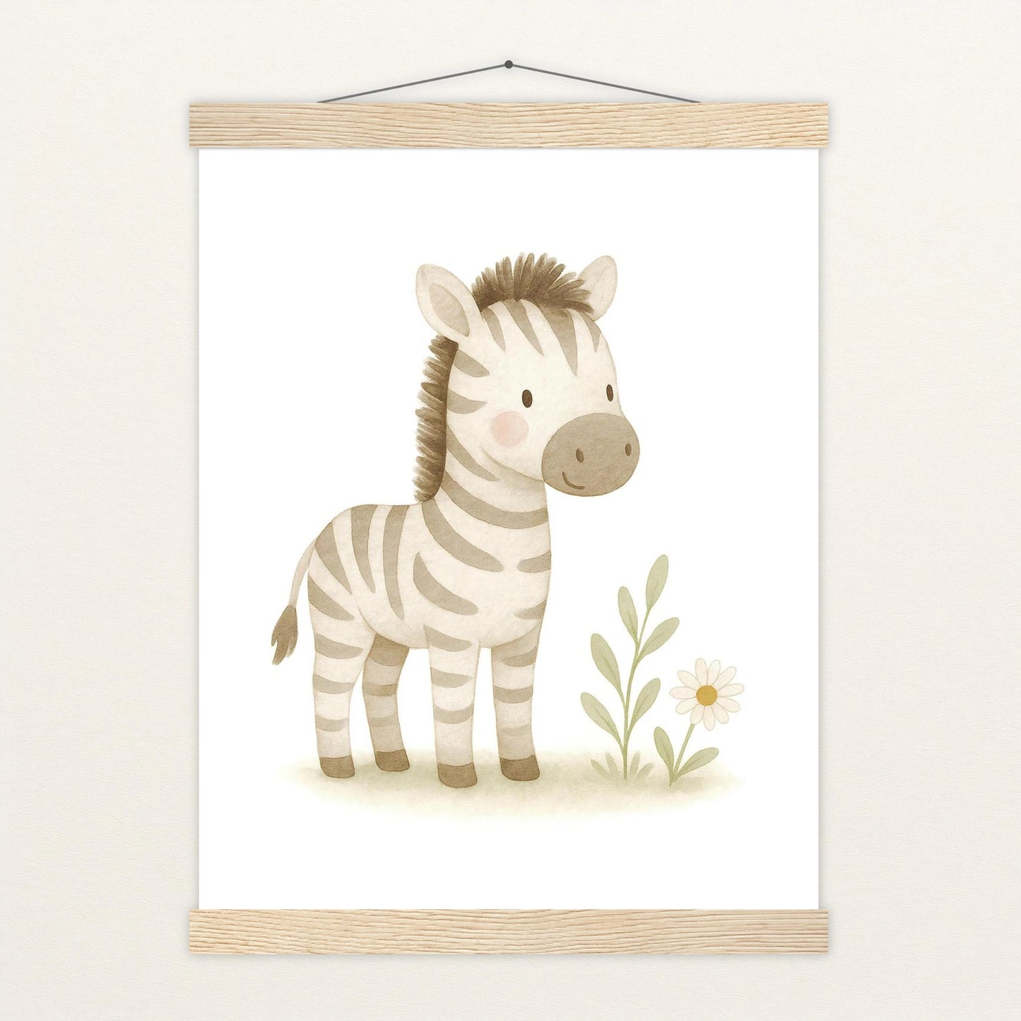 Zinni das Zebra Poster mit Leisten von tinylearner