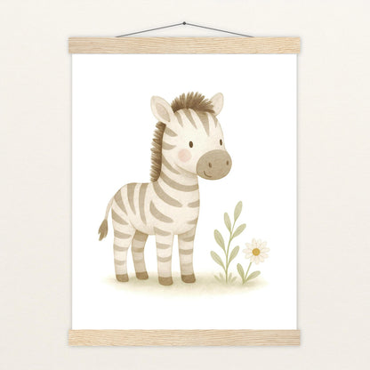 Zinni das Zebra Poster mit Leisten von tinylearner