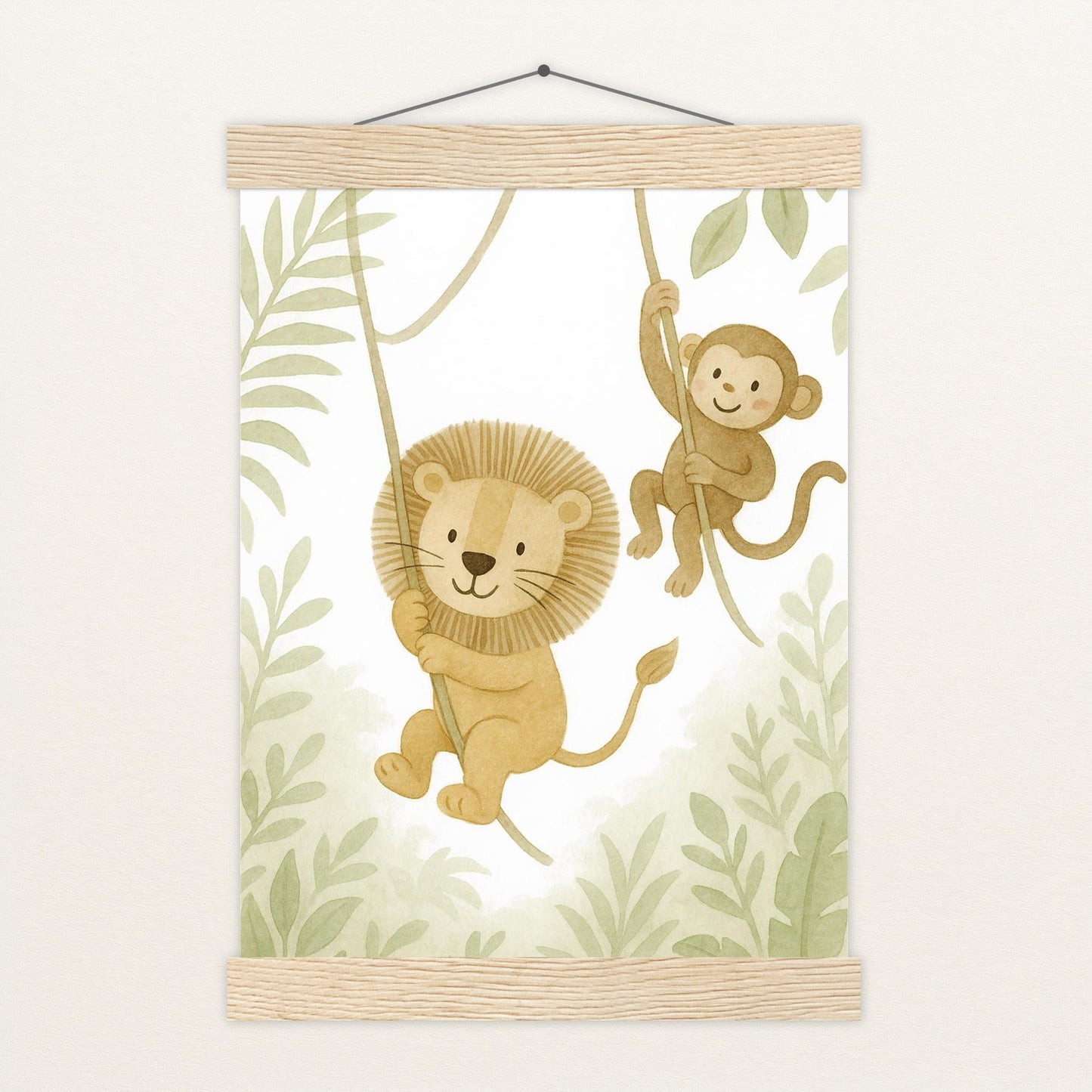 Tierfreunde - Motiv: "Lianen" Poster mit Leisten von tinylearner