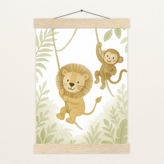 Tierfreunde - Motiv: "Lianen" Poster mit Leisten von tinylearner