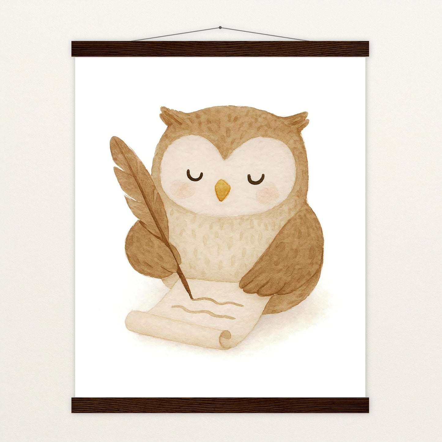 Emmi die Eule - Motiv: "Brief" Poster mit Leisten von tinylearner