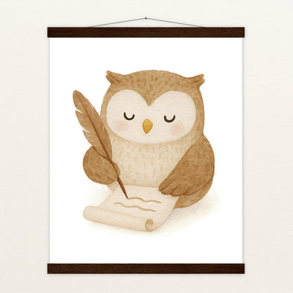 Emmi die Eule - Motiv: "Brief" Poster mit Leisten von tinylearner