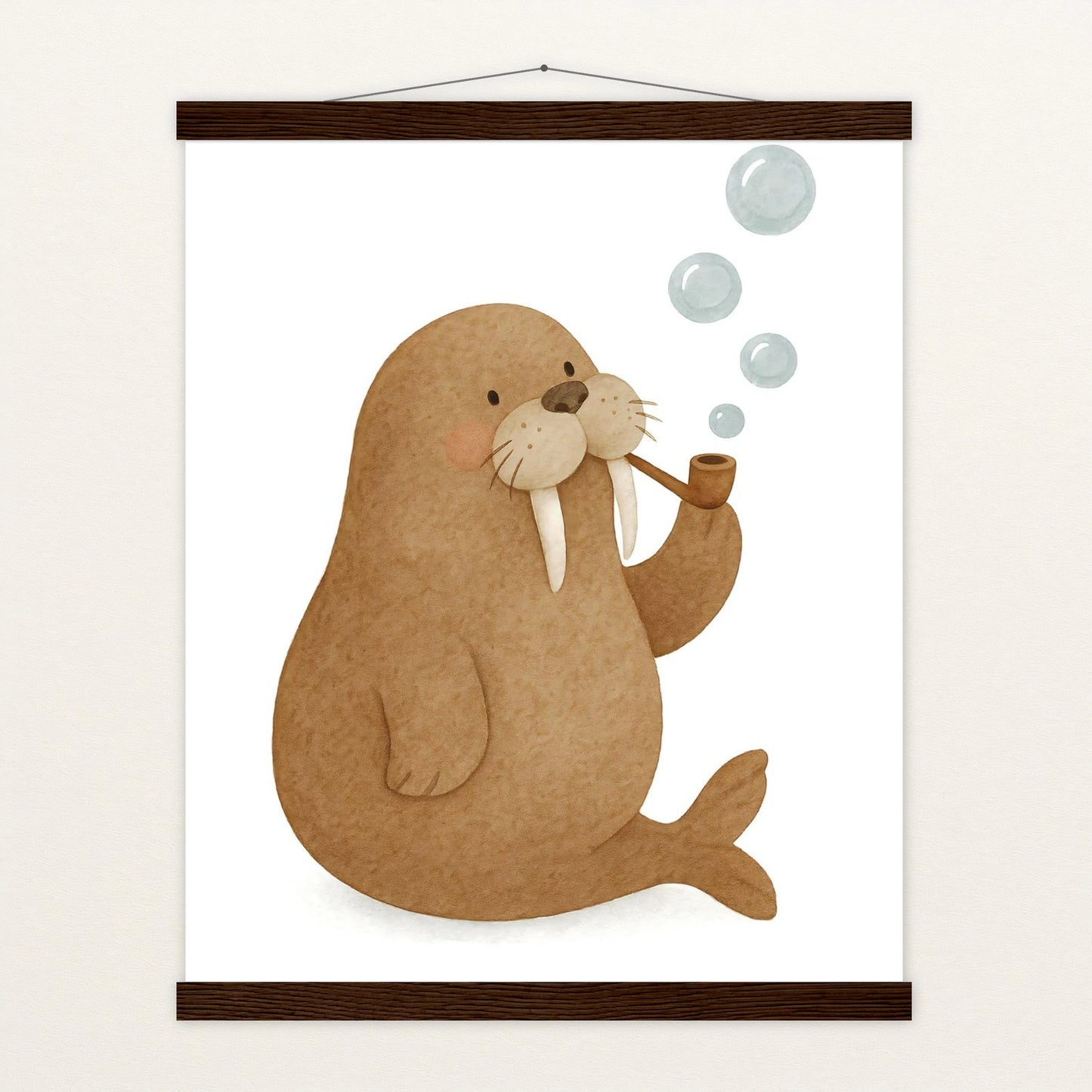 Wally das Walross - Motiv: "Blubbern" Poster mit Leisten von tinylearner