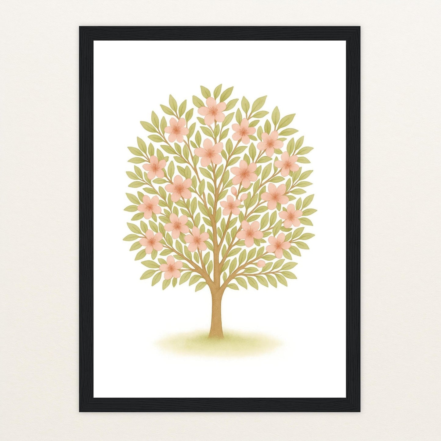 Kirschbaum Poster mit Holzrahmen von tinylearner