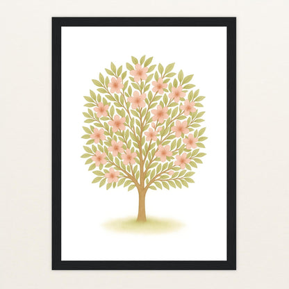 Kirschbaum Poster mit Holzrahmen von tinylearner