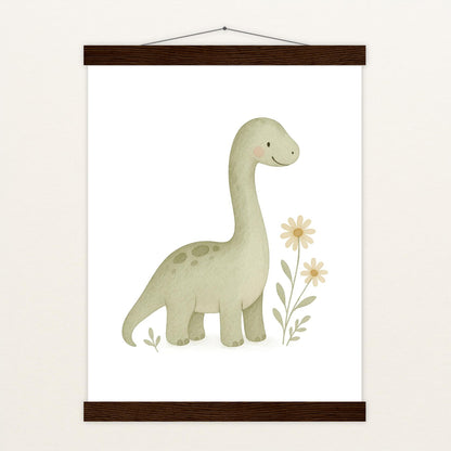 Dinosaurier Brachiosaurus Poster mit Leisten von tinylearner