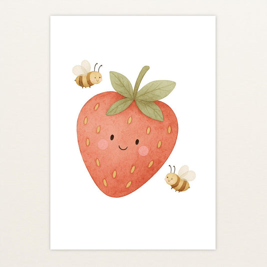 Obst: Erdbeere Poster von tinylearner