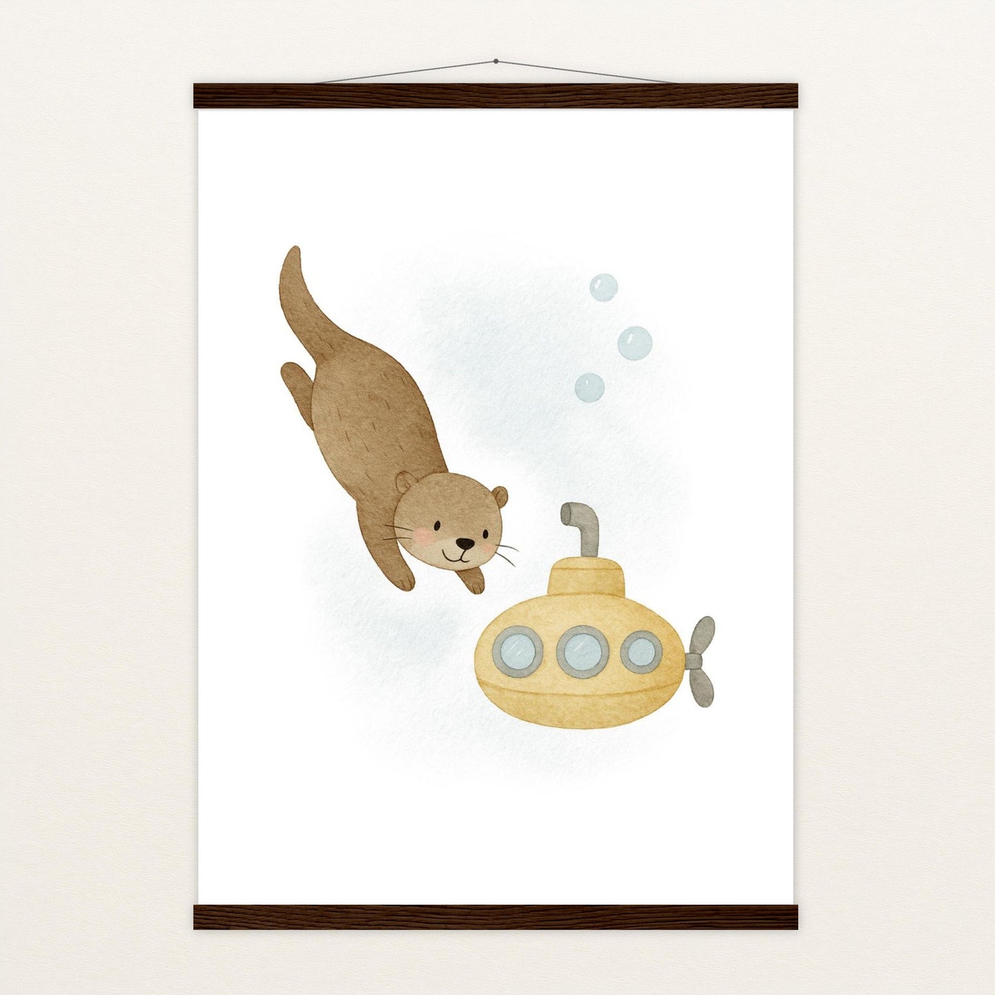 Otti der Otter - Motiv: "U-Boot" Poster mit Leisten von tinylearner