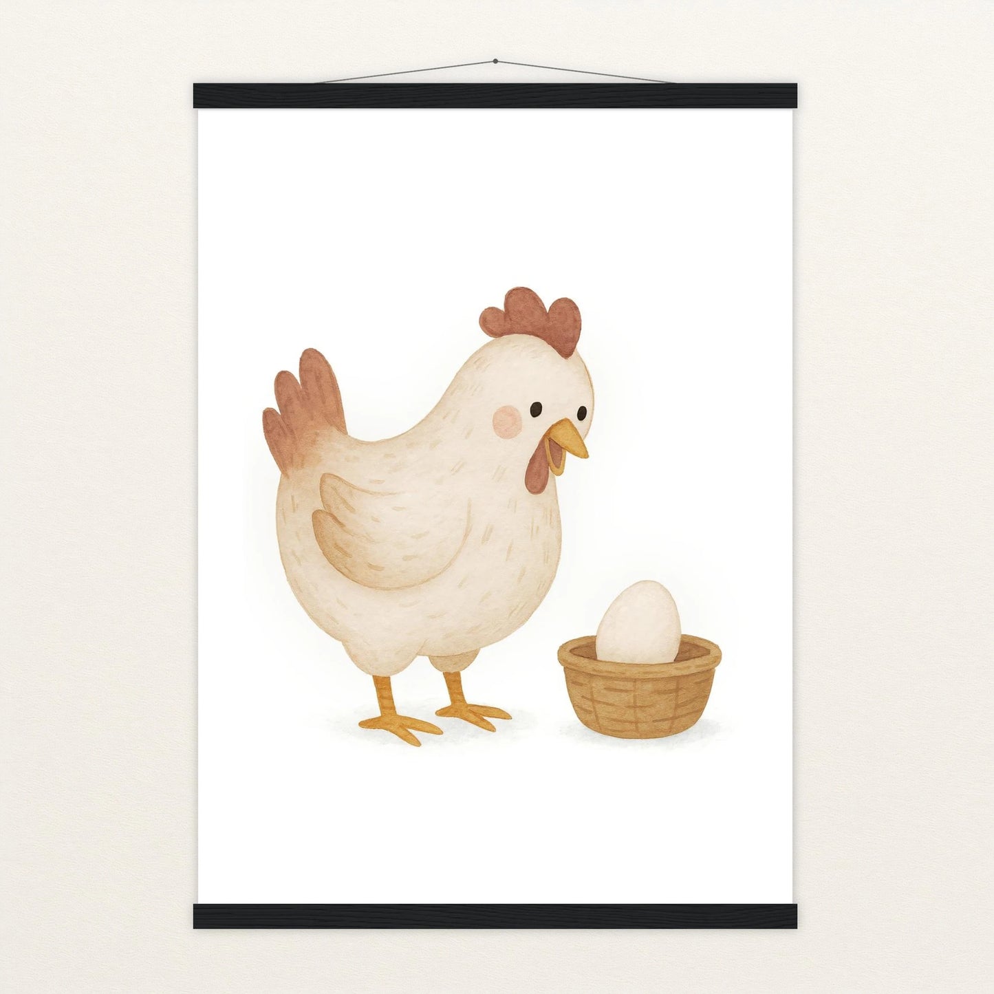 Hanni das Huhn - Motiv: "Ei" Poster mit Leisten von tinylearner