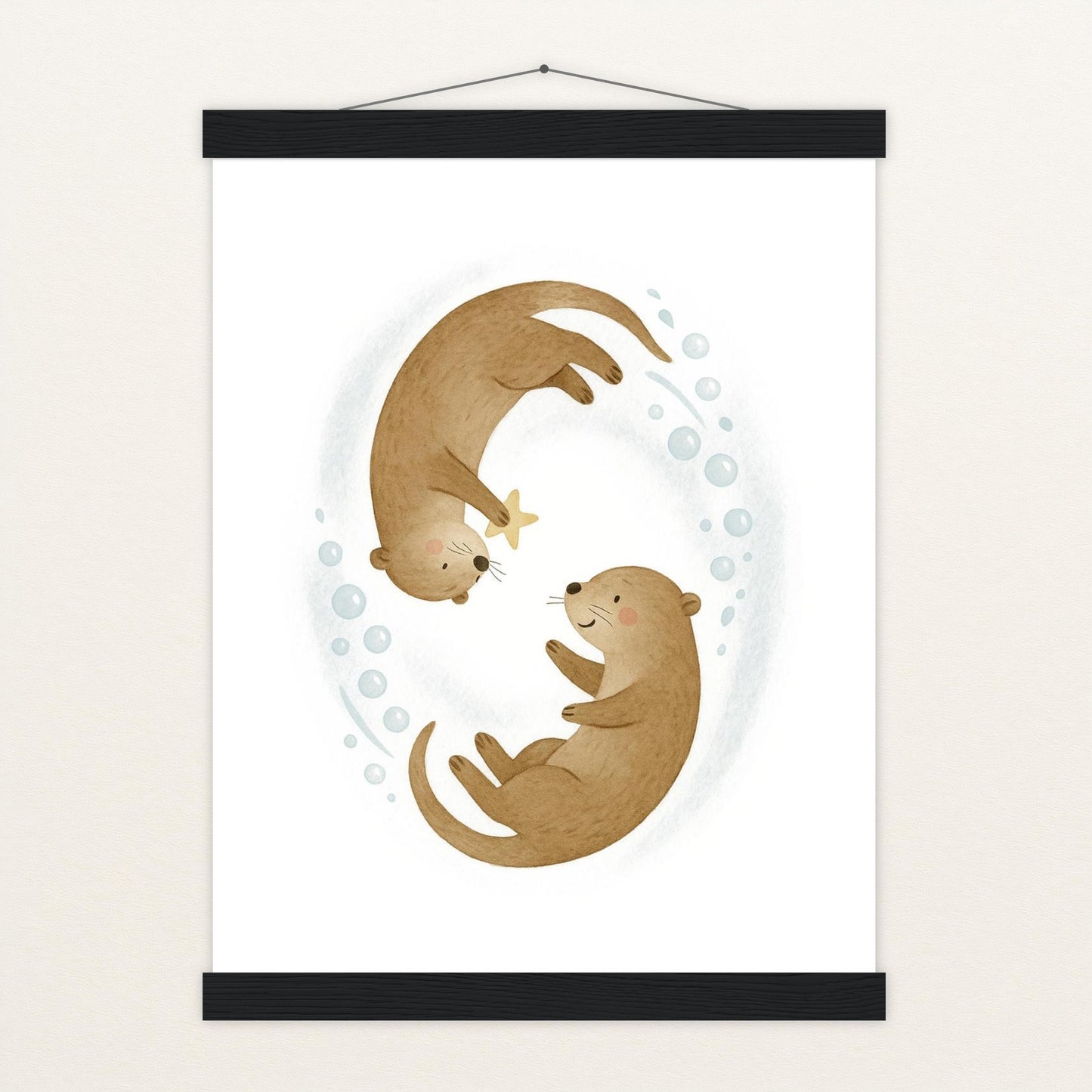 Otti der Otter - Motiv: "Stern" Poster mit Leisten von tinylearner