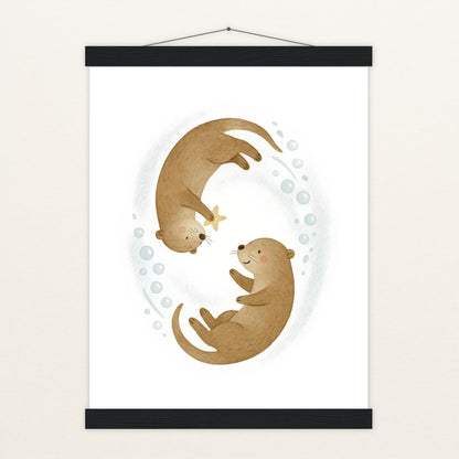 Otti der Otter - Motiv: "Stern" Poster mit Leisten von tinylearner