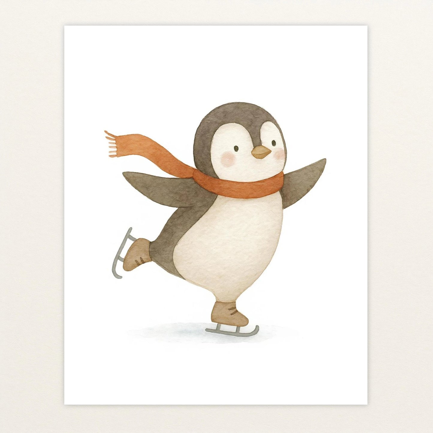 Pia der Pinguin - Motiv: "Eislaufen" Poster von tinylearner
