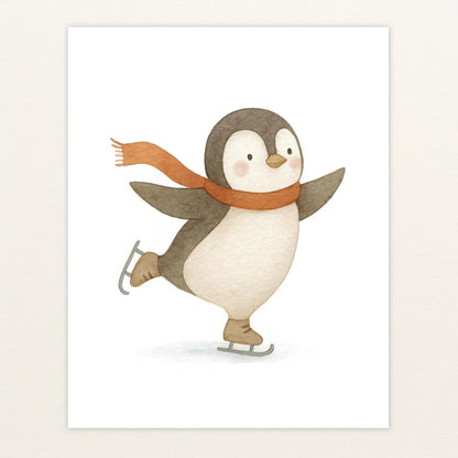 Pia der Pinguin - Motiv: "Eislaufen" Poster von tinylearner