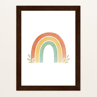 Regenbogen Poster mit Holzrahmen von tinylearner
