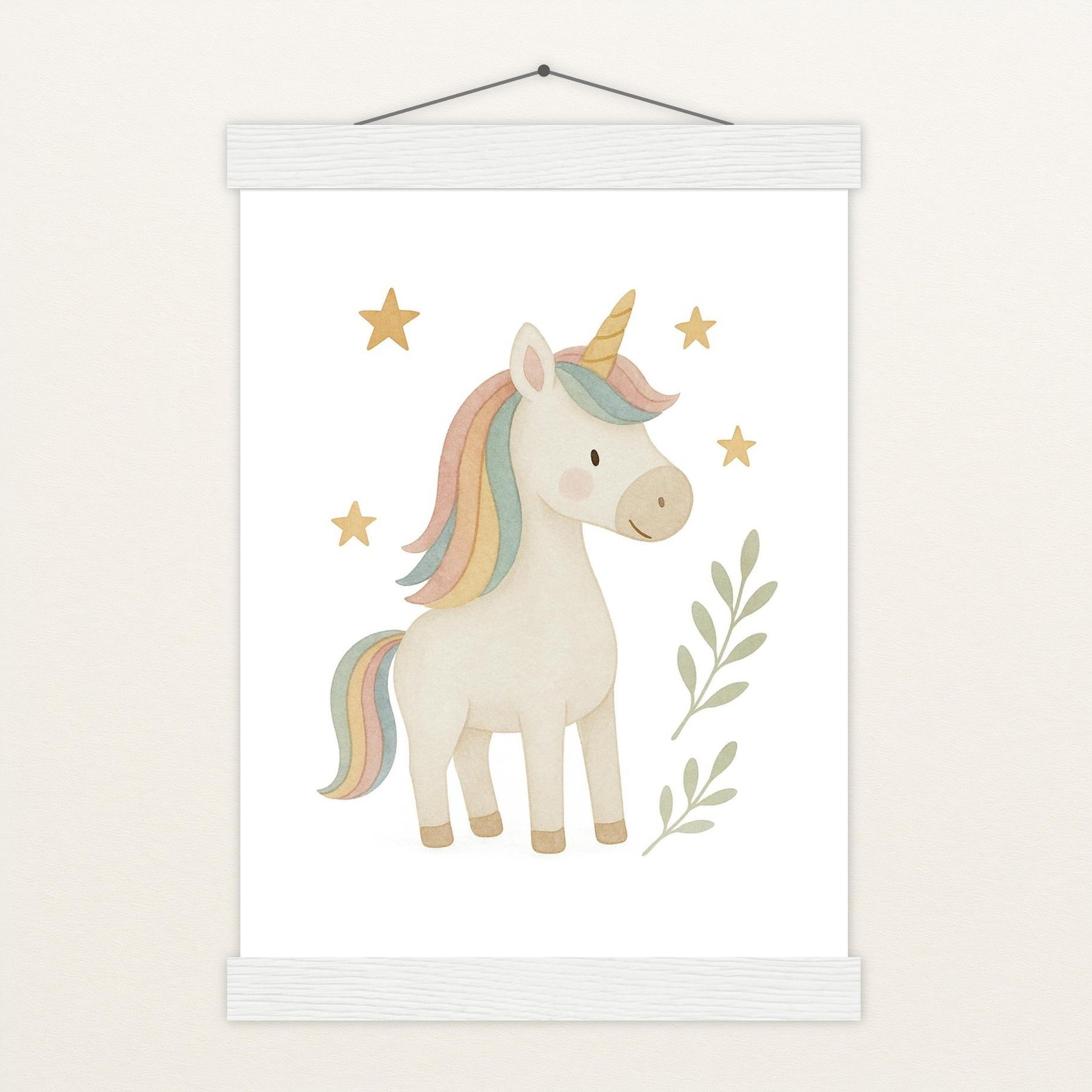 Luni das Einhorn Poster mit Leisten von tinylearner