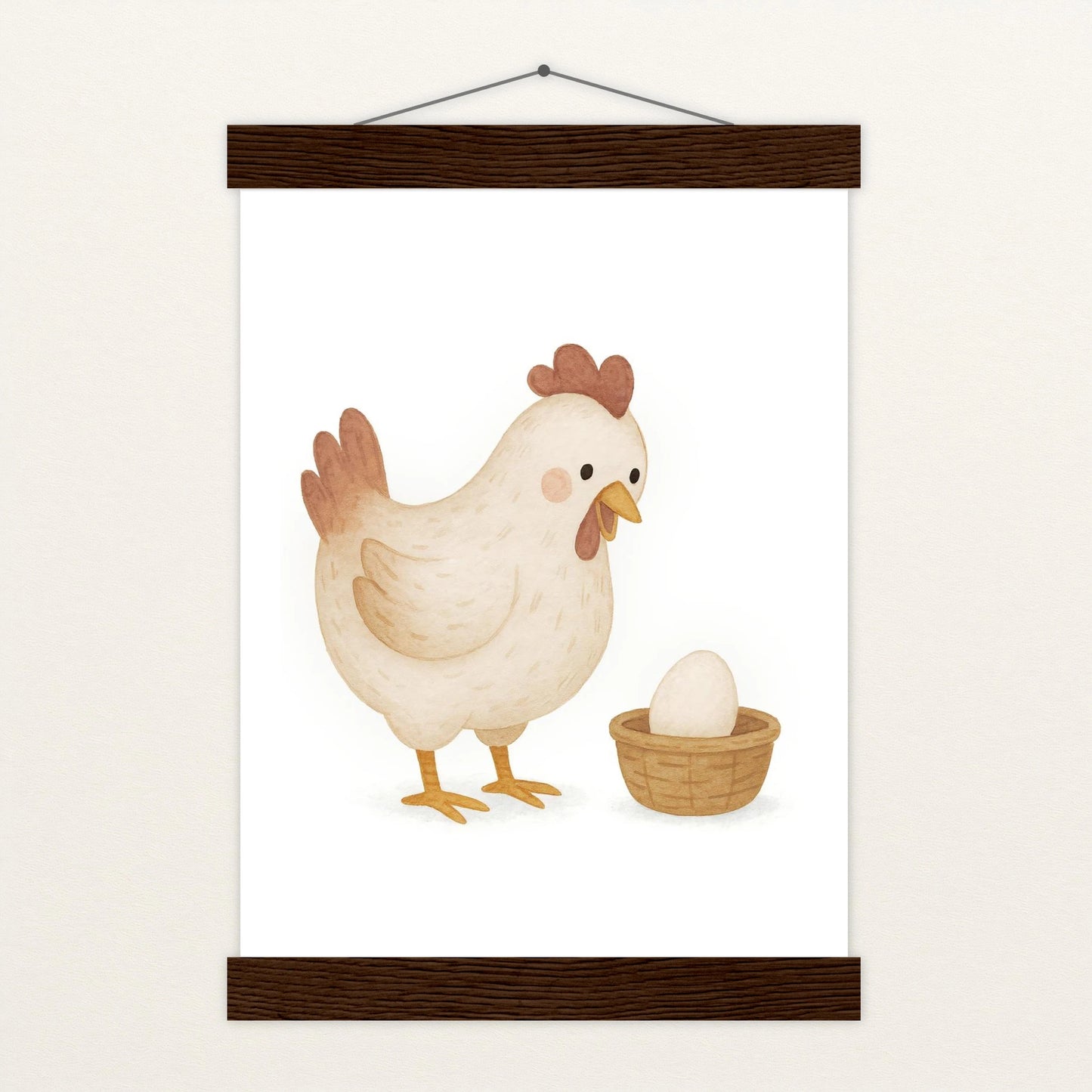 Hanni das Huhn - Motiv: "Ei" Poster mit Leisten von tinylearner