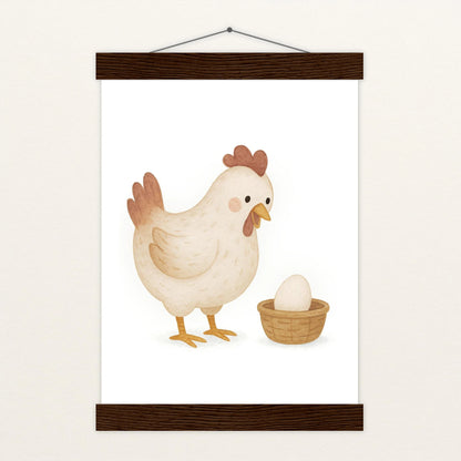 Hanni das Huhn - Motiv: "Ei" Poster mit Leisten von tinylearner