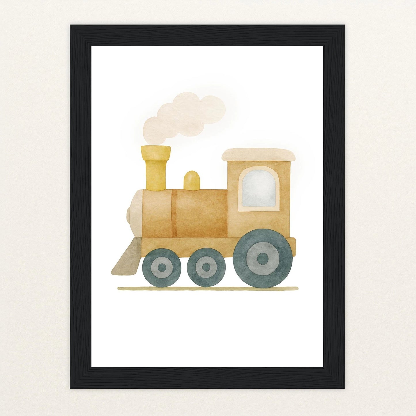 Lokomotive Poster mit Holzrahmen von tinylearner