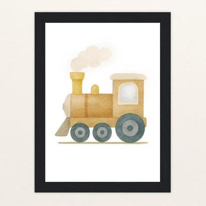 Lokomotive Poster mit Holzrahmen von tinylearner