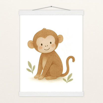 Aki der Affe Poster mit Leisten von tinylearner