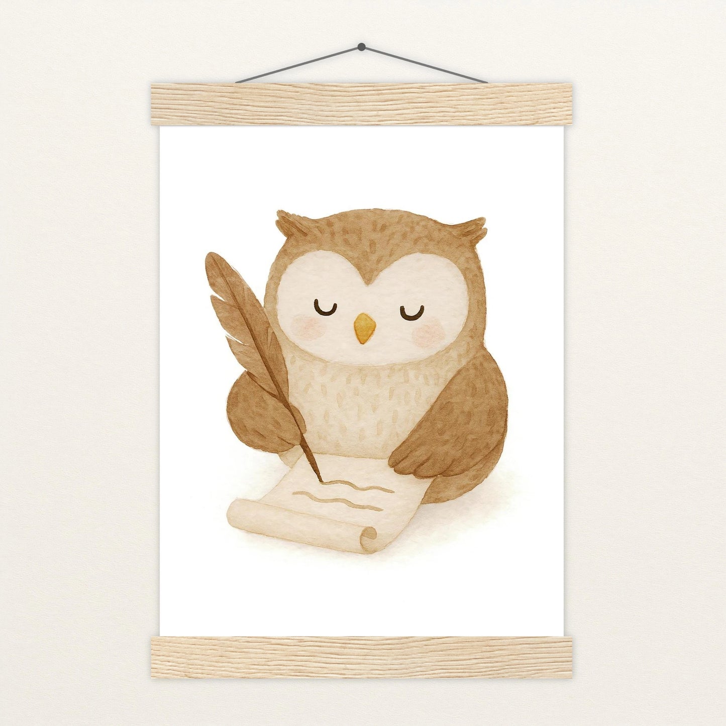 Emmi die Eule - Motiv: "Brief" Poster mit Leisten von tinylearner