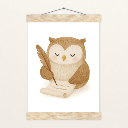 Emmi die Eule - Motiv: "Brief" Poster mit Leisten von tinylearner