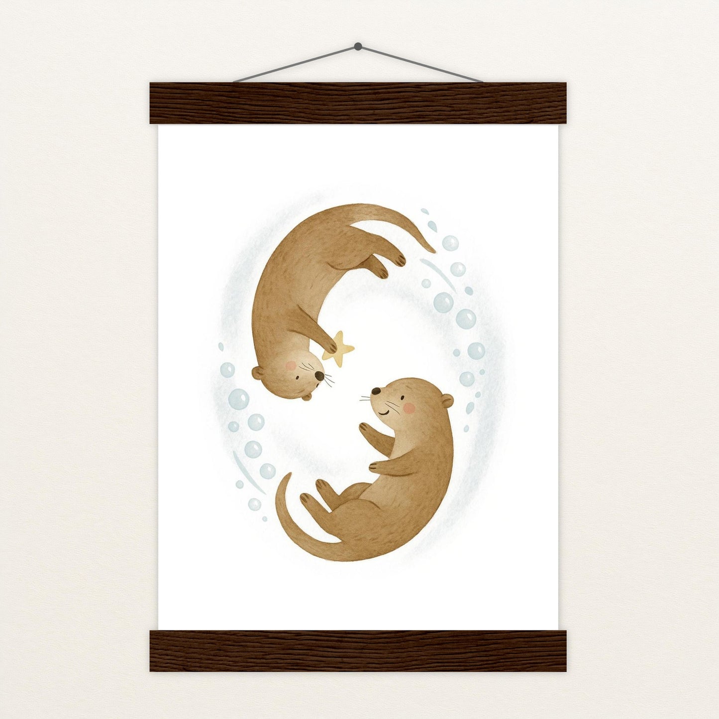 Otti der Otter - Motiv: "Stern" Poster mit Leisten von tinylearner