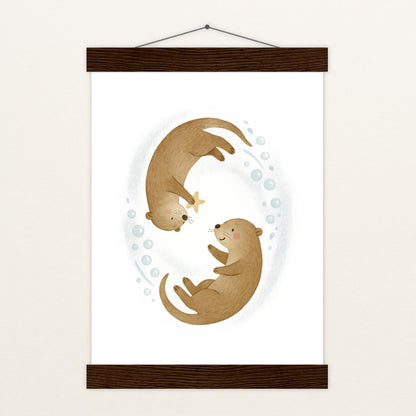 Otti der Otter - Motiv: "Stern" Poster mit Leisten von tinylearner