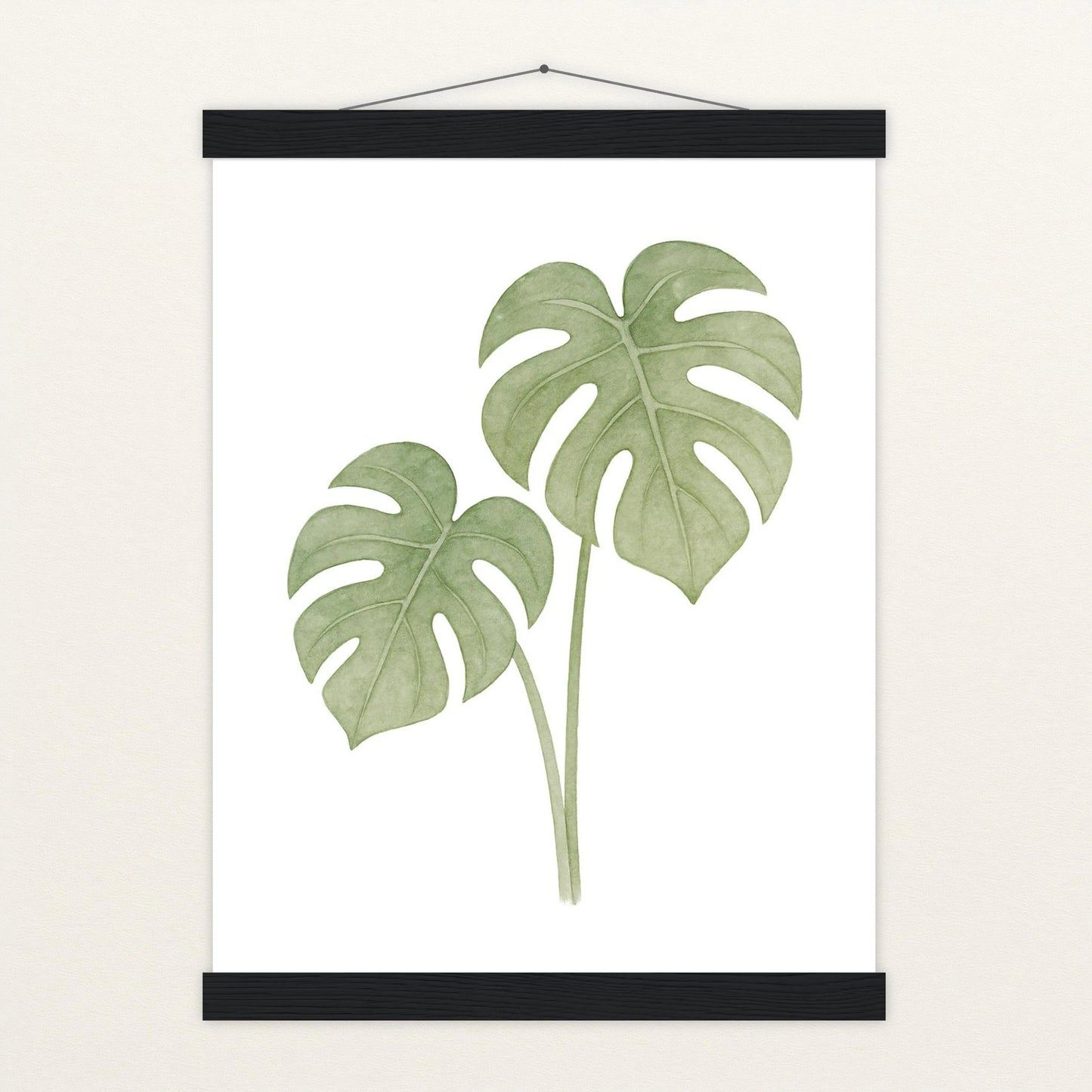 Monstera-Blätter Poster mit Leisten von tinylearner
