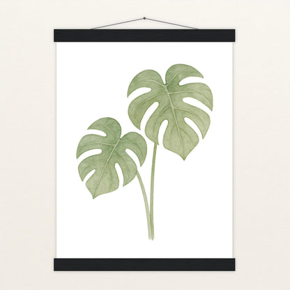 Monstera-Blätter Poster mit Leisten von tinylearner