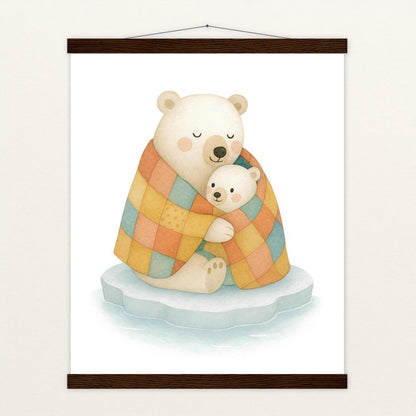 Pummel der Polarbär - Motiv: "Familie" Poster mit Leisten von tinylearner