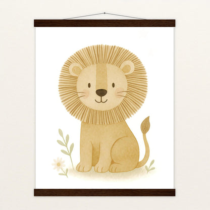 Leo der Löwe Poster mit Leisten von tinylearner