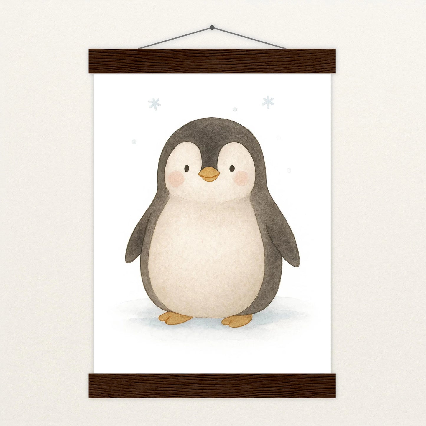 Pia der Pinguin Poster mit Leisten von tinylearner