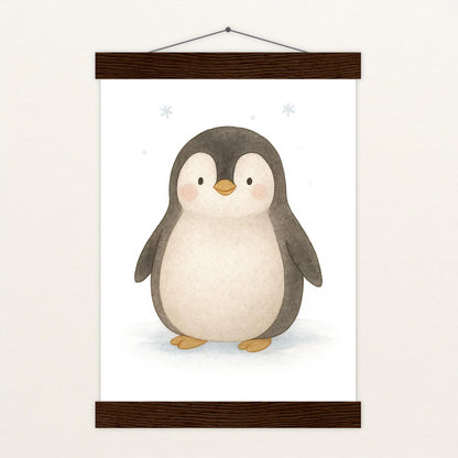 Pia der Pinguin Poster mit Leisten von tinylearner