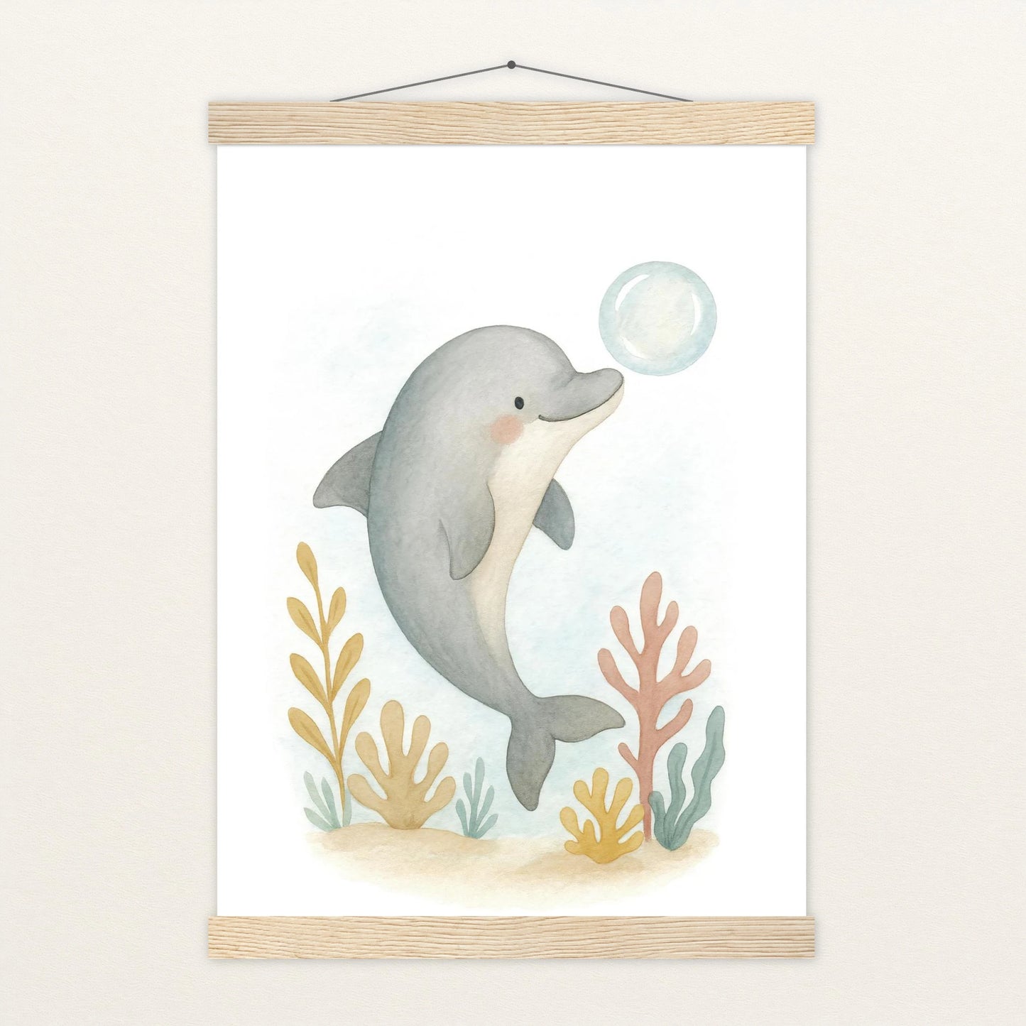 Dora der Delfin - Motiv: "Luftblase" Poster mit Leisten von tinylearner