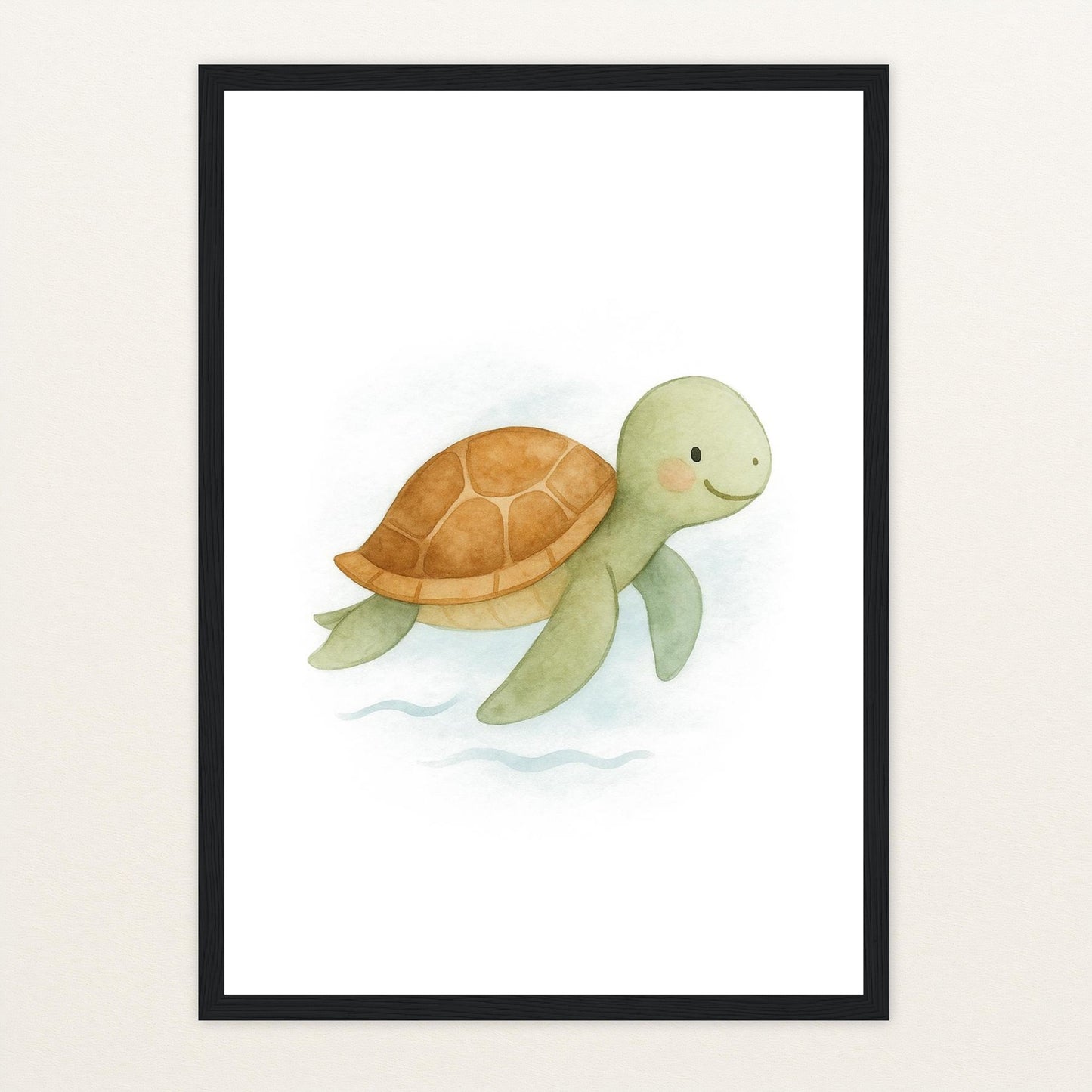 Sora die Schildkröte Poster mit Holzrahmen von tinylearner