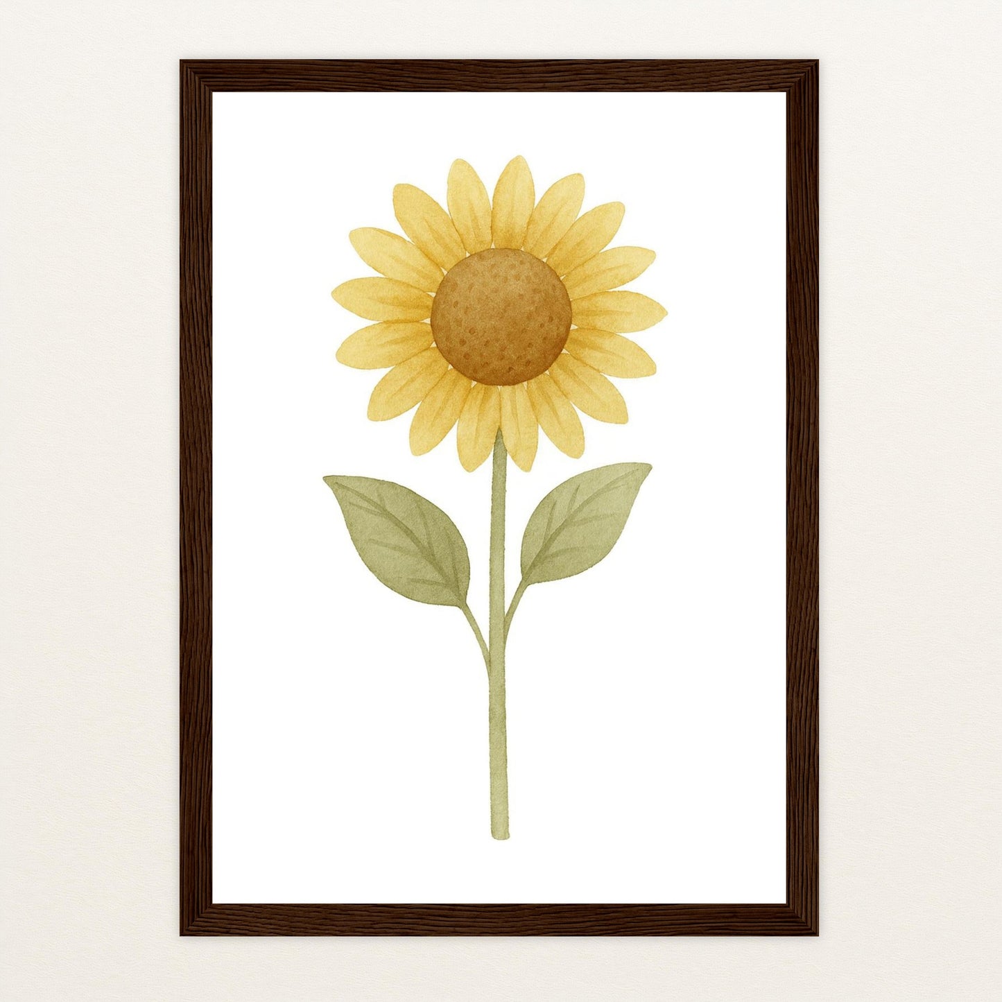 Sonnenblume Poster mit Holzrahmen von tinylearner