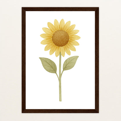 Sonnenblume Poster mit Holzrahmen von tinylearner