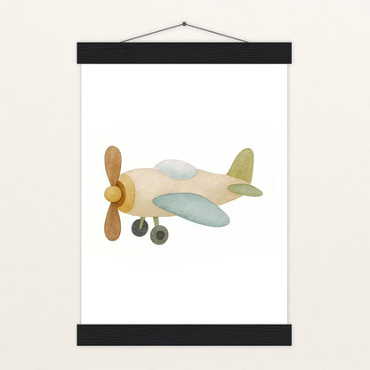 Propellerflugzeug Poster mit Leisten von tinylearner