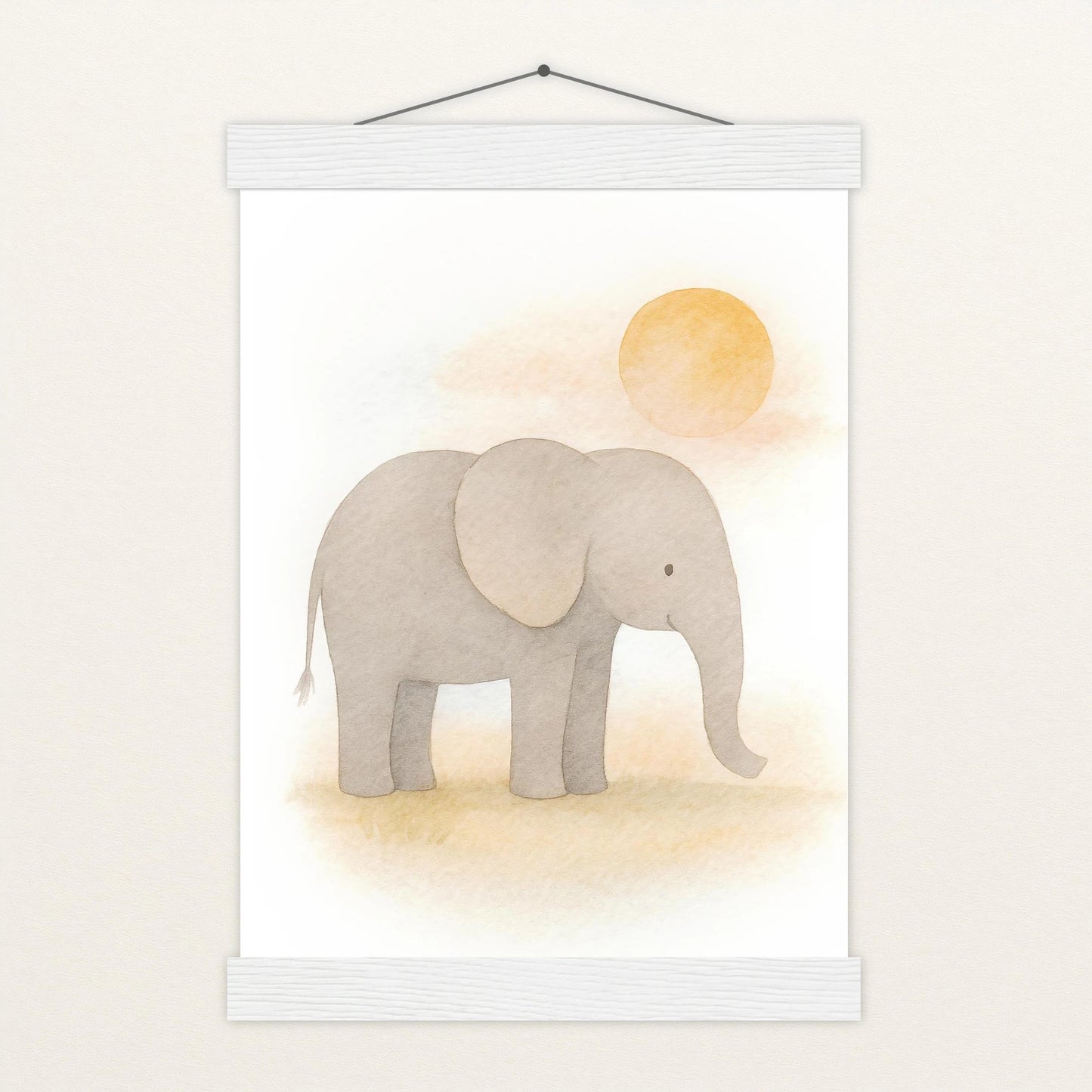 Emil der Elefant - Motiv: "Sonne" Poster mit Leisten von tinylearner