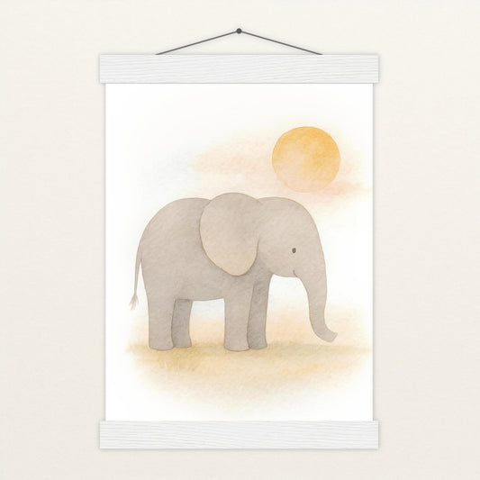 Emil der Elefant - Motiv: "Sonne" Poster mit Leisten von tinylearner