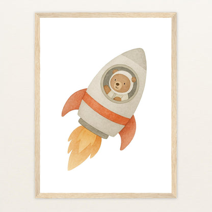 Balu der Bär - Motiv: "Rakete" Poster mit Holzrahmen von tinylearner