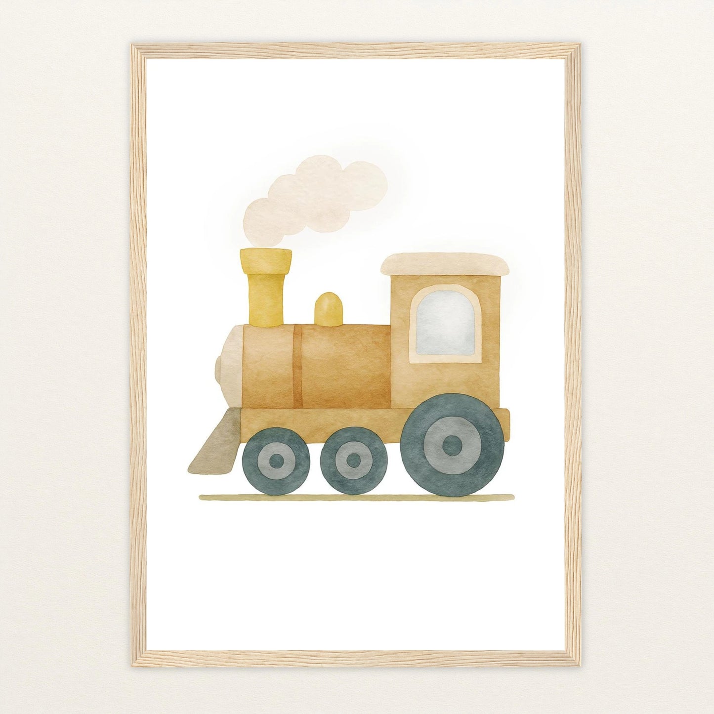 Lokomotive Poster mit Holzrahmen von tinylearner