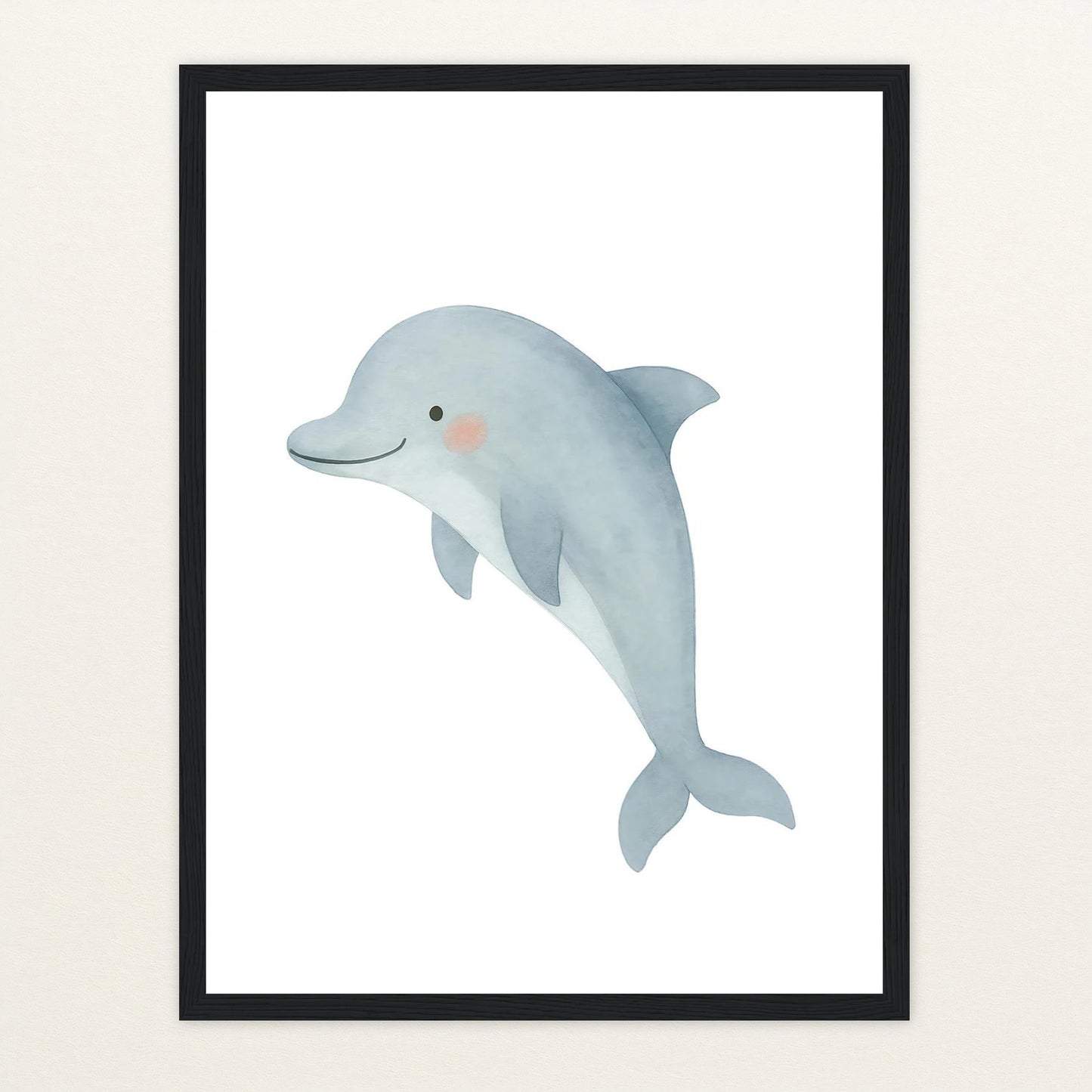 Dora der Delfin Poster mit Holzrahmen von tinylearner