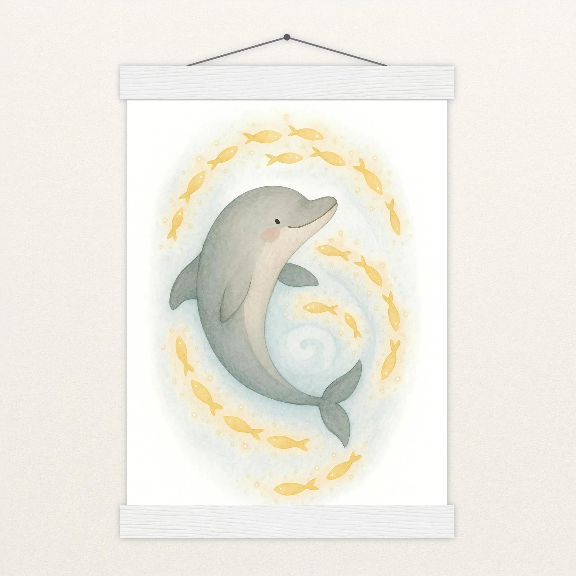 Dora der Delfin - Motiv: "Leuchtfische" Poster mit Leisten von tinylearner