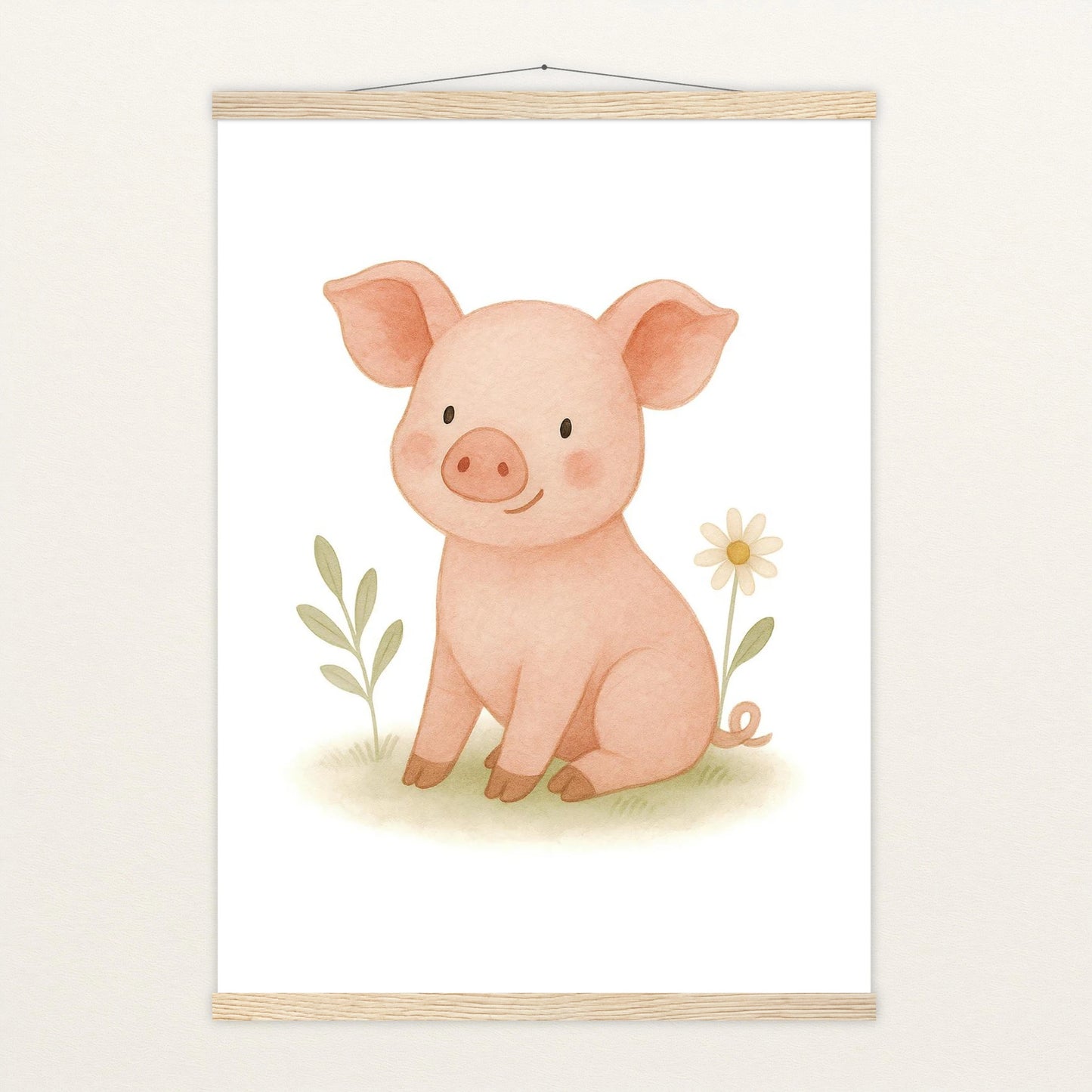 Susi das Schwein Poster mit Leisten von tinylearner