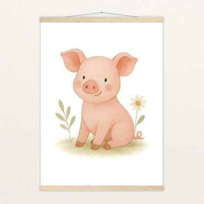 Susi das Schwein Poster mit Leisten von tinylearner