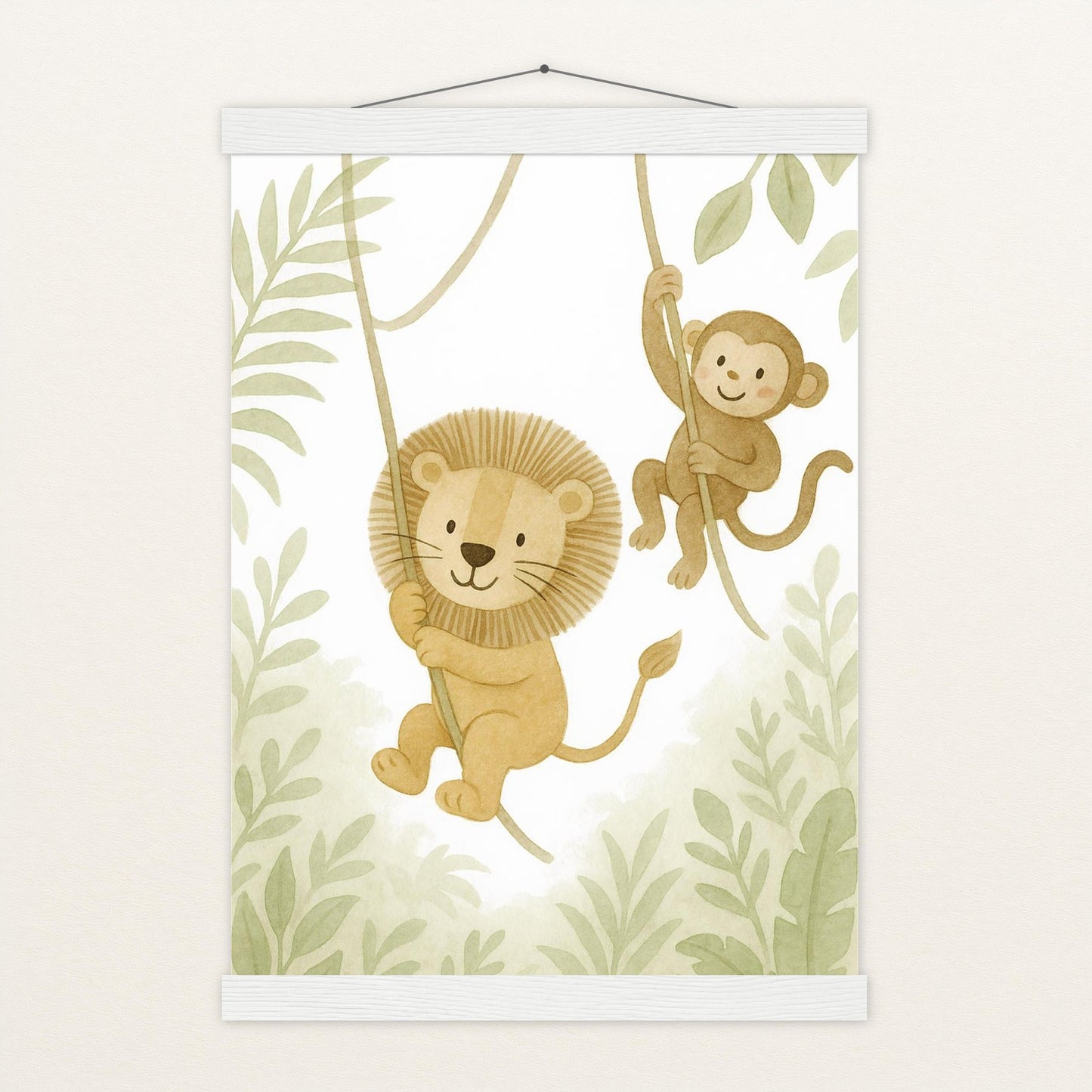 Tierfreunde - Motiv: "Lianen" Poster mit Leisten von tinylearner